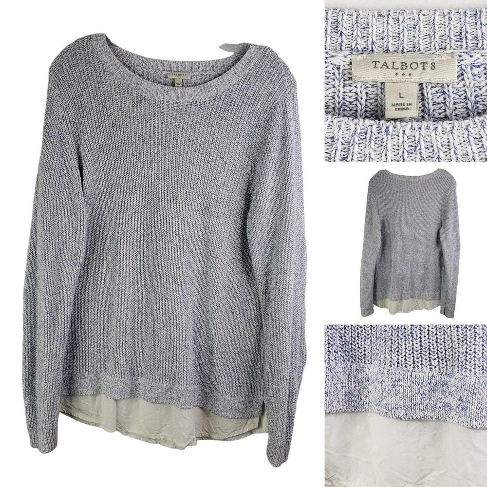 Talbots pullover, LS sweater w faux underblouse